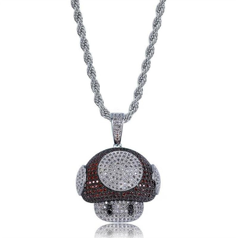 Hip Hop Fierce Shark Inlaid Zircon Pendant Charm Trend Necklace