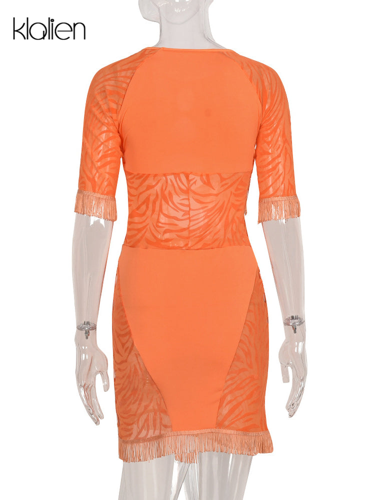 Cut Out Sexy Zebra Mesh Transparent Women&