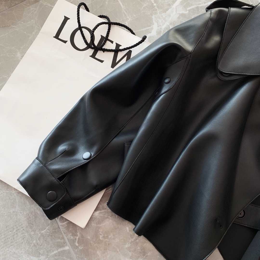 Women Pu Motorcycle Biker Faux Leather Jacket Turndown Collar Loose Punk Outerwear