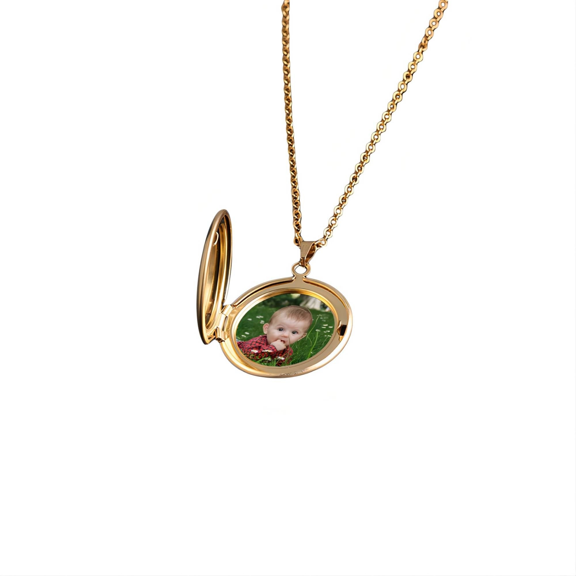 Wedding Gift For Couple Custom Color Photo Round Locket Necklaces Pendant