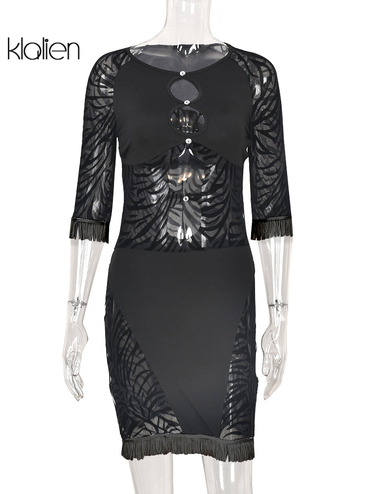 Cut Out Sexy Zebra Mesh Transparent Women&