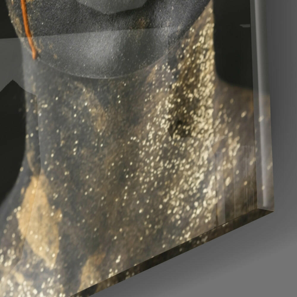 Black Gold Bodypaint Glass Wall Art