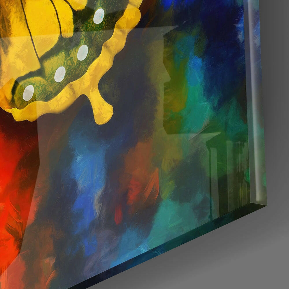 Yellow Swallowtail Butterfly Glass Wall Art