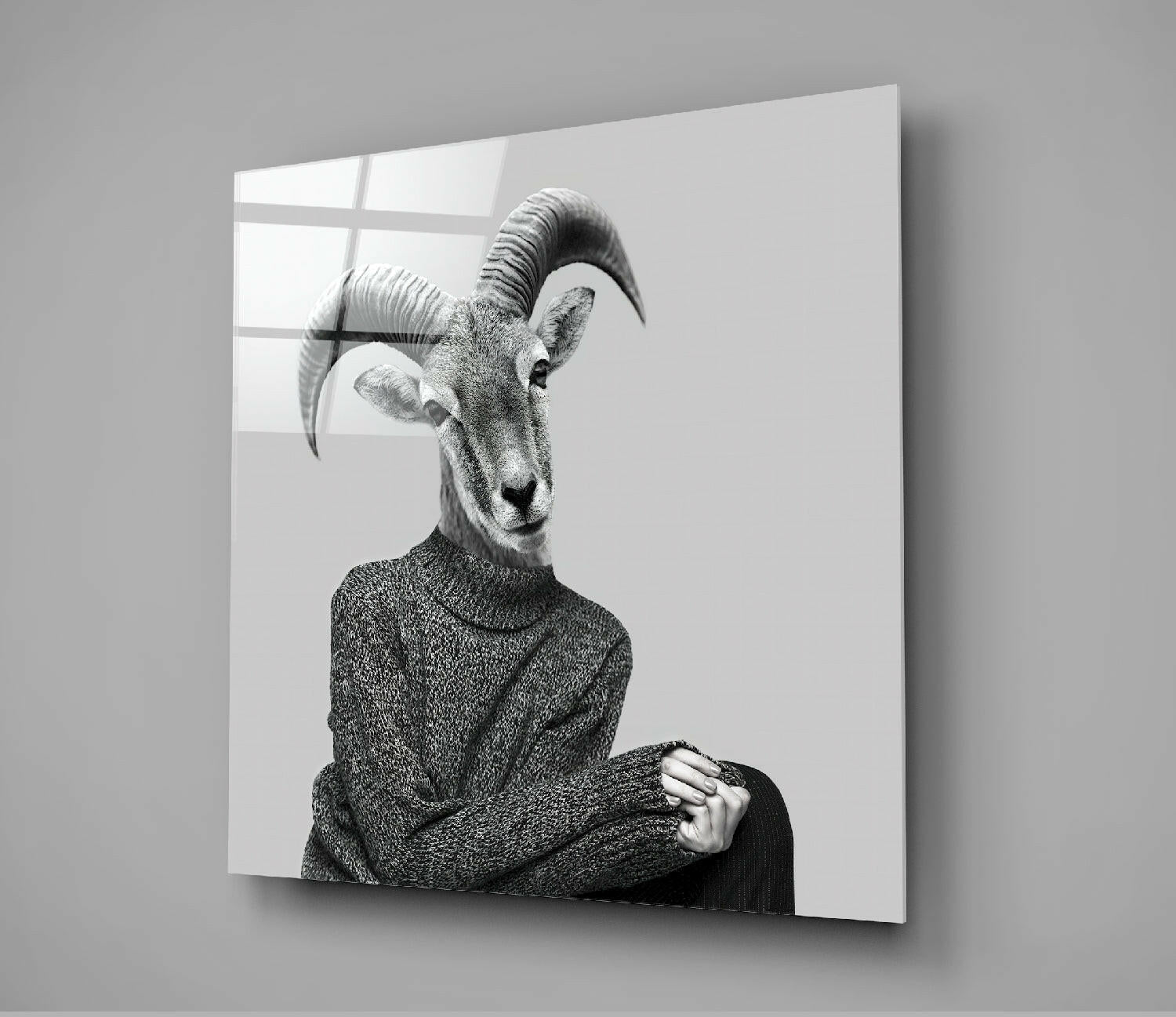 Lady Antelope Glass Wall Art