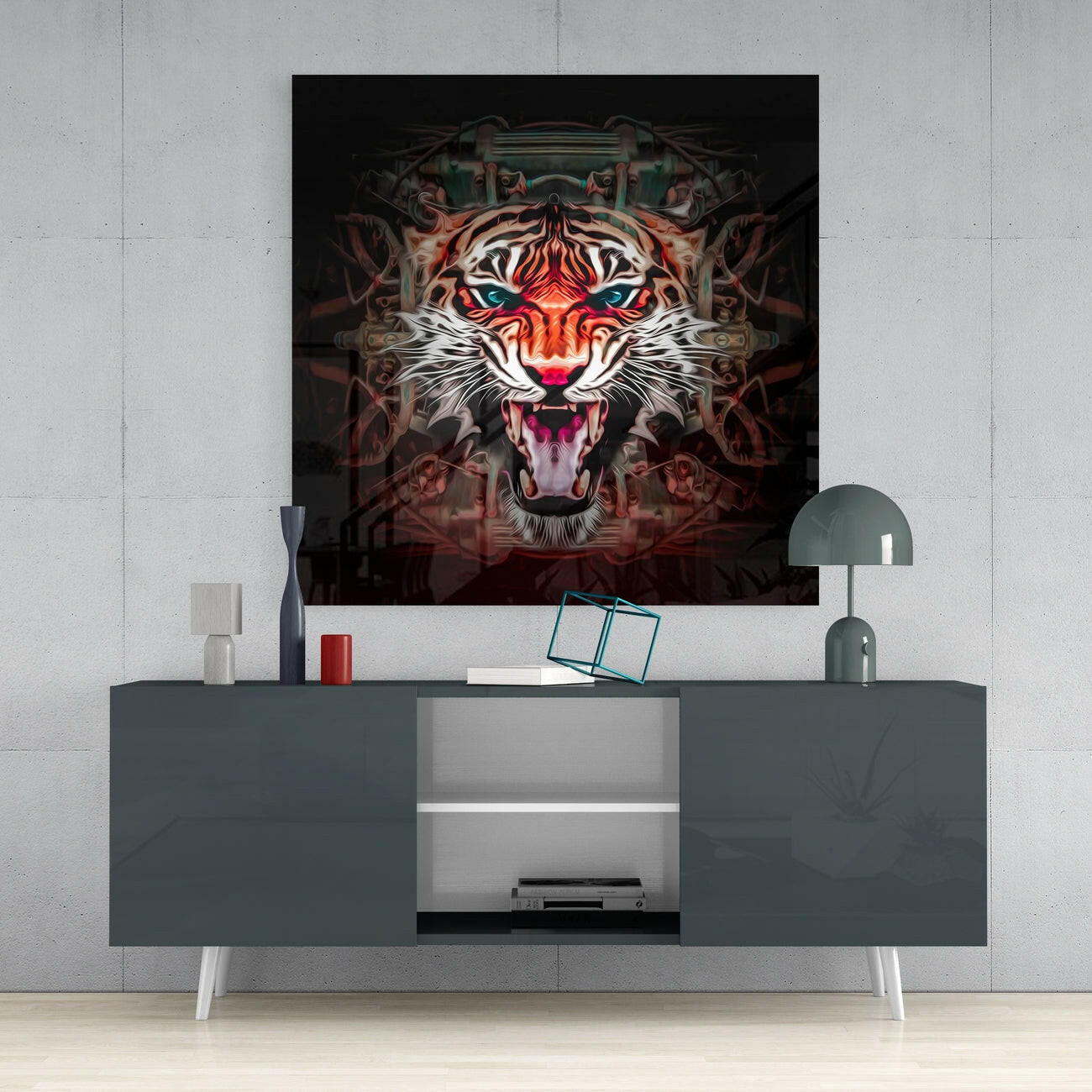 The Punishment Of The Lion Glass Wall Art