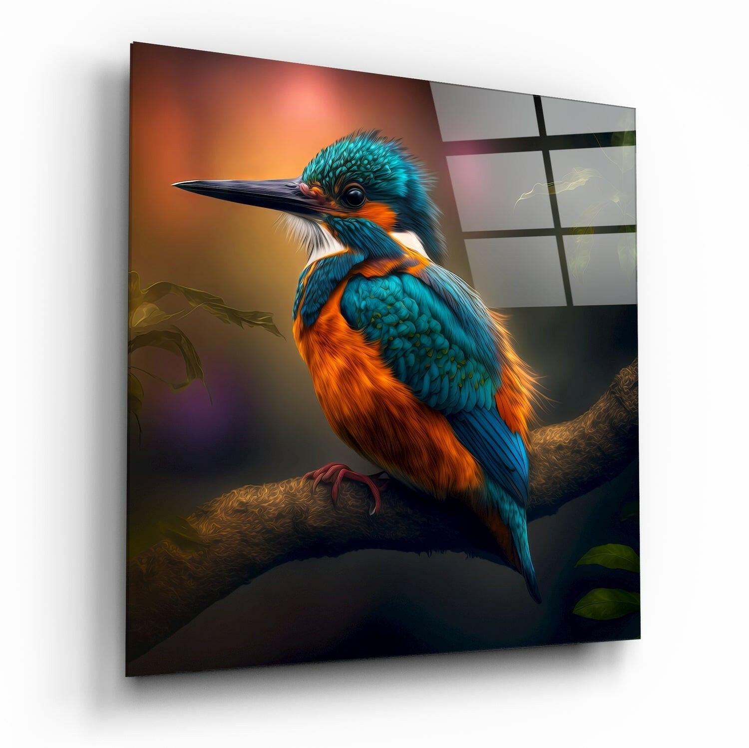 Kingfisher Glass Wall Art || Designer Collection