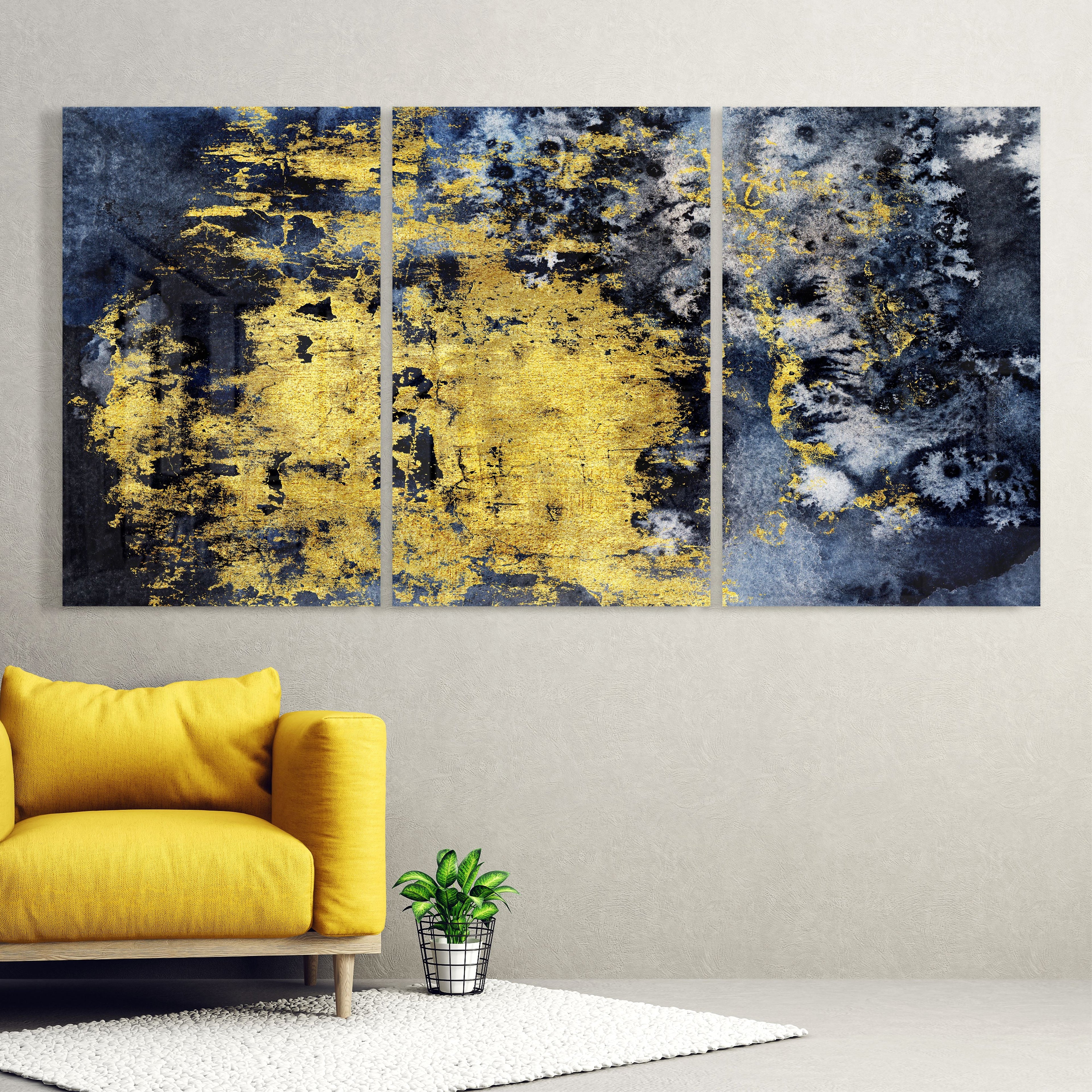 Gold Stain Mega Glass Wall Art
