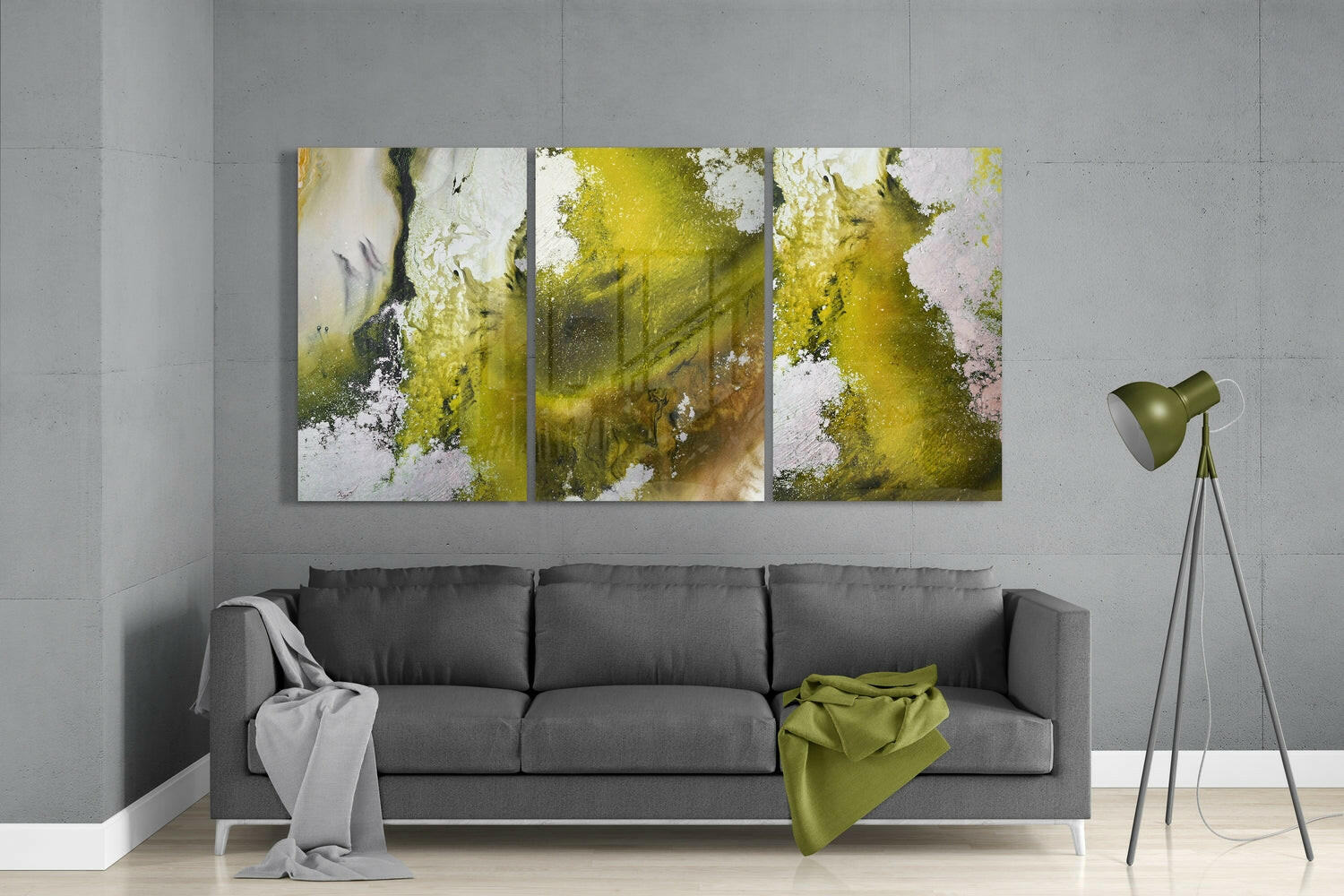 Abstract Green Mega Glass Wall Art