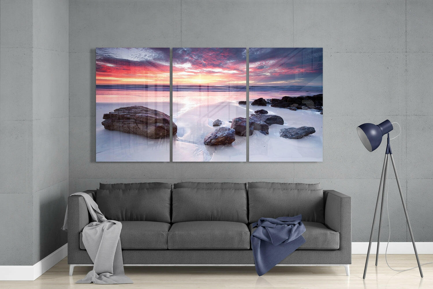 Stones on the Beach Glass Wall Art