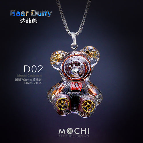 Creative Cyberpunk Duffy Bear Couple Necklace Sweatshirt Pendant