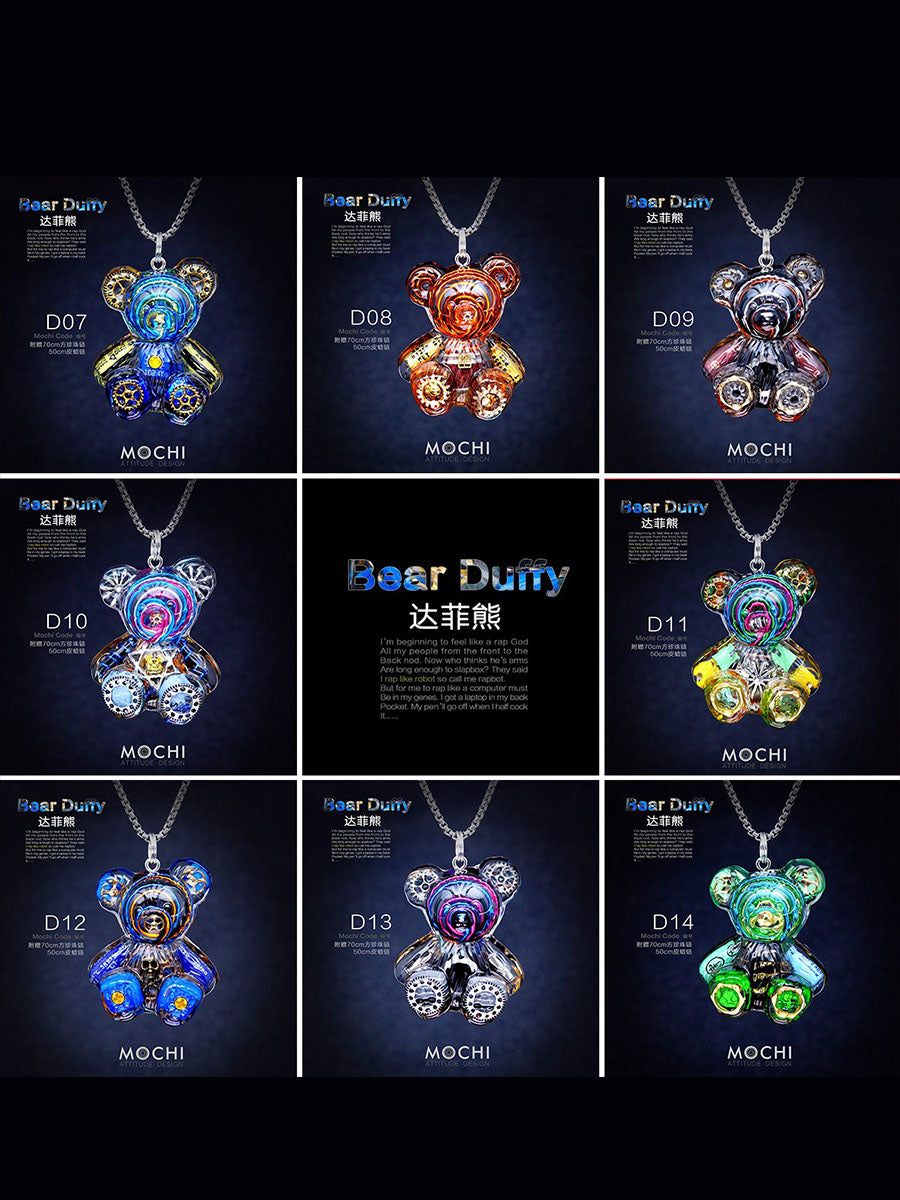 Creative Cyberpunk Duffy Bear Couple Necklace Sweatshirt Pendant