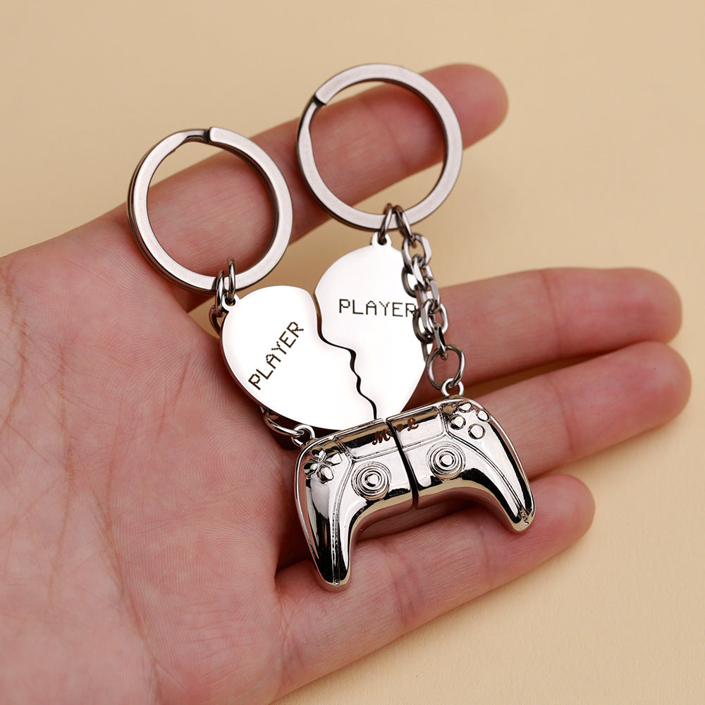 Heart engraved handle keychain Valentine&