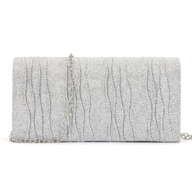 Solid color sequined cosmetics, portable storage clutch