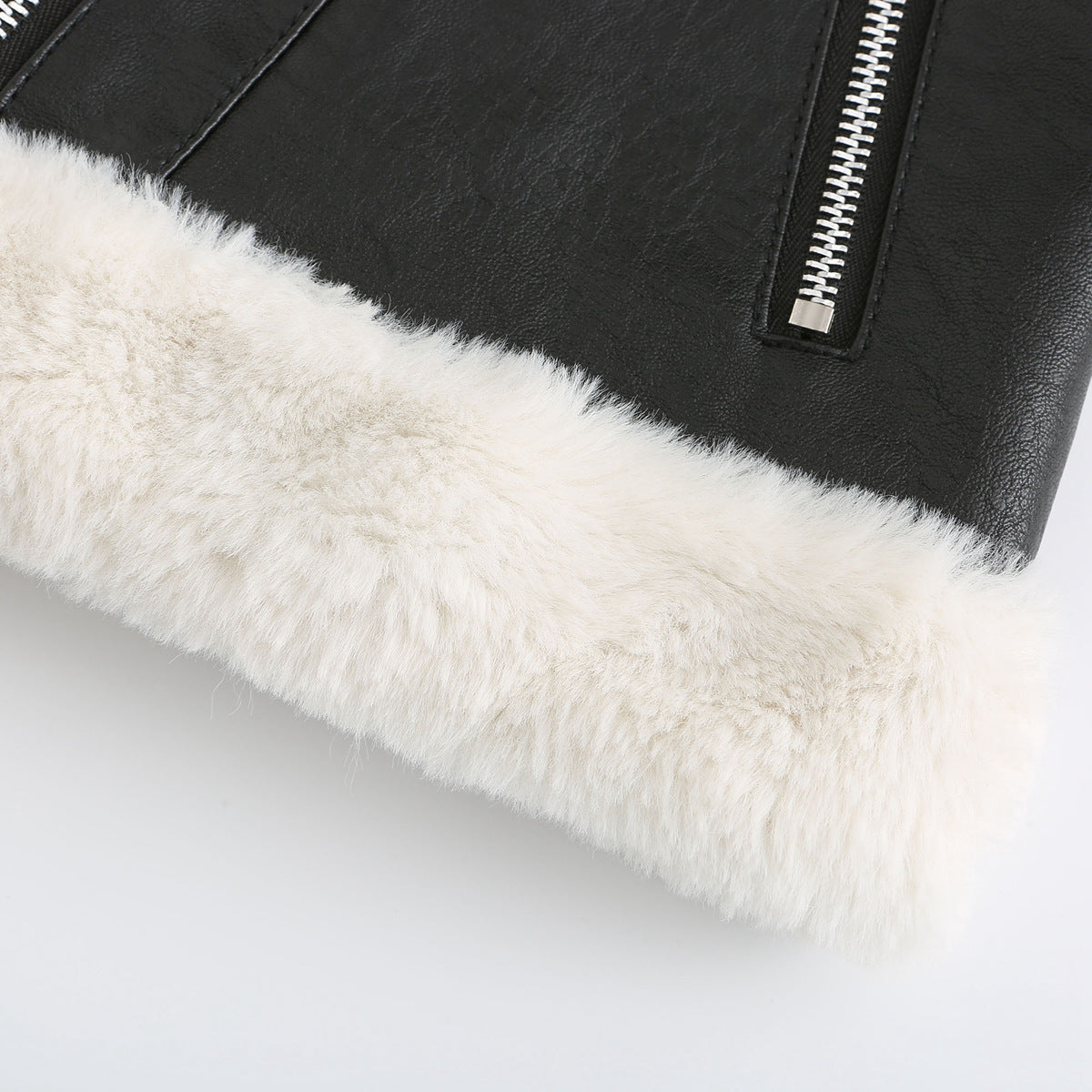 Autumn and winter fleece leather women&