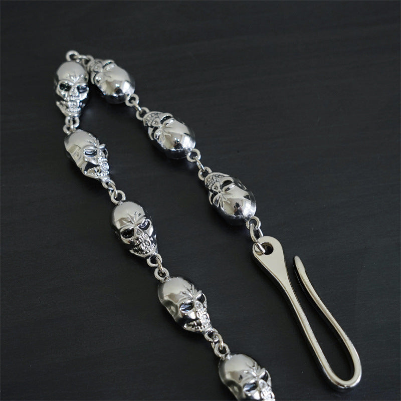 Punk metal big ghost head hip-hop pants chain