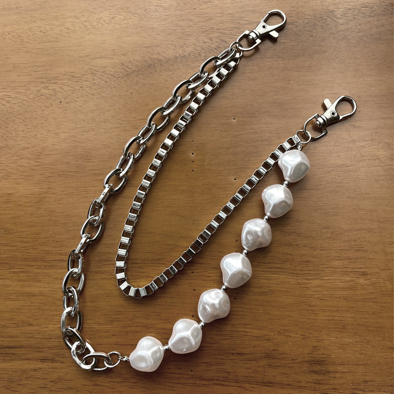 Irregular pearl double chain