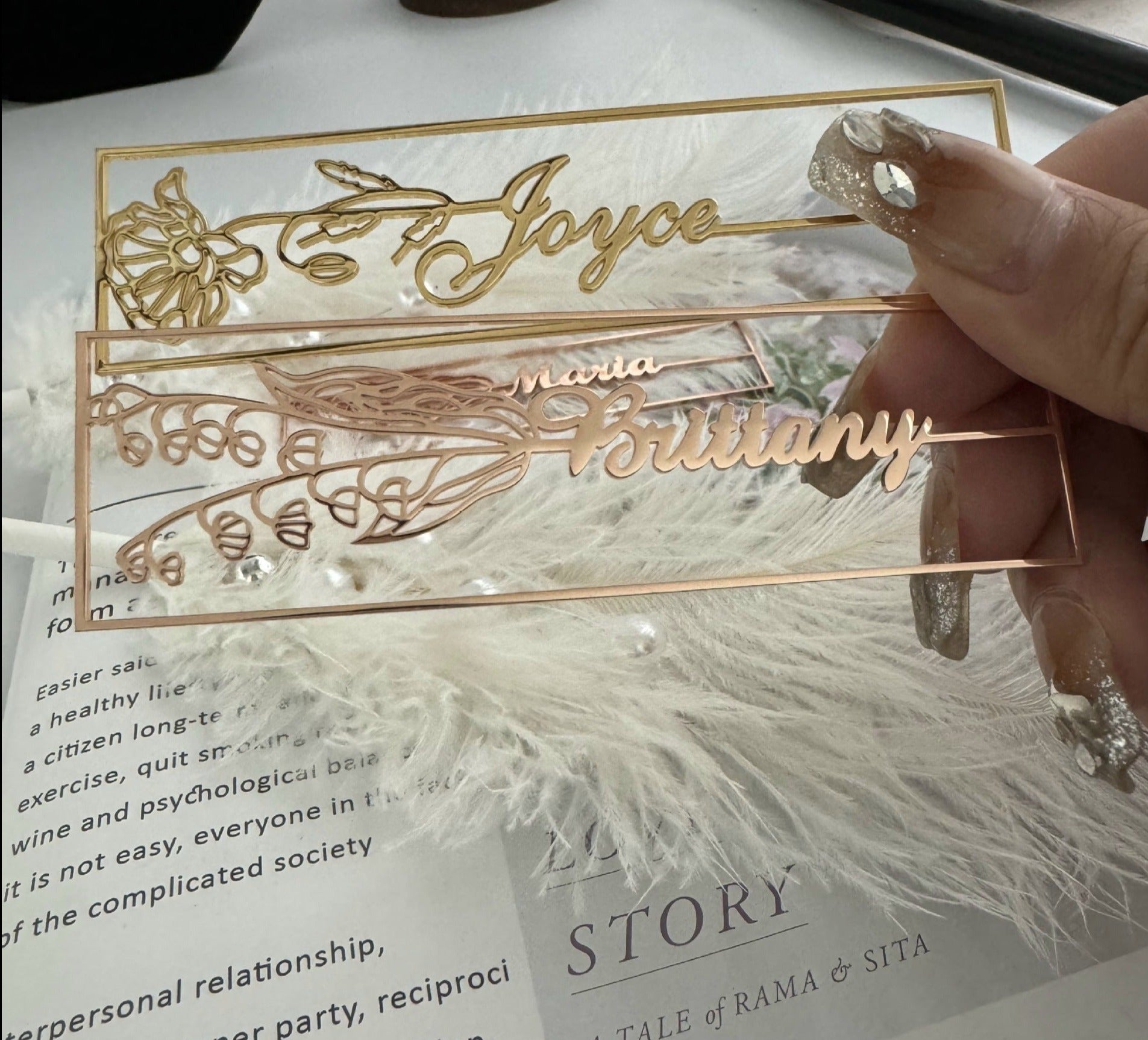 customized birthday flower name bookmark