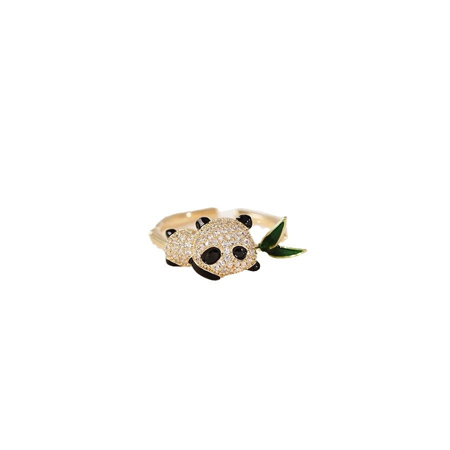 Cute panda bamboo ring girlfriends gift