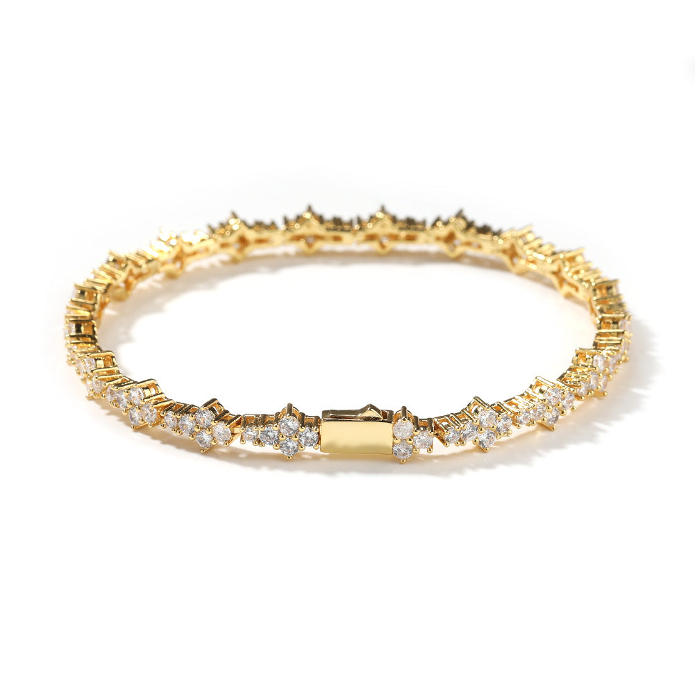 Diamond-studded high-end airplane tennis chain