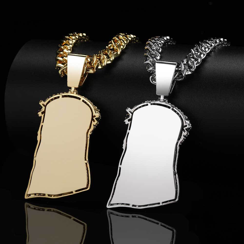 Micro Paved Zircon Jesus Head Hip Hop Men&