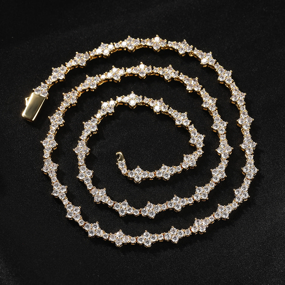 Diamond-studded high-end airplane tennis chain