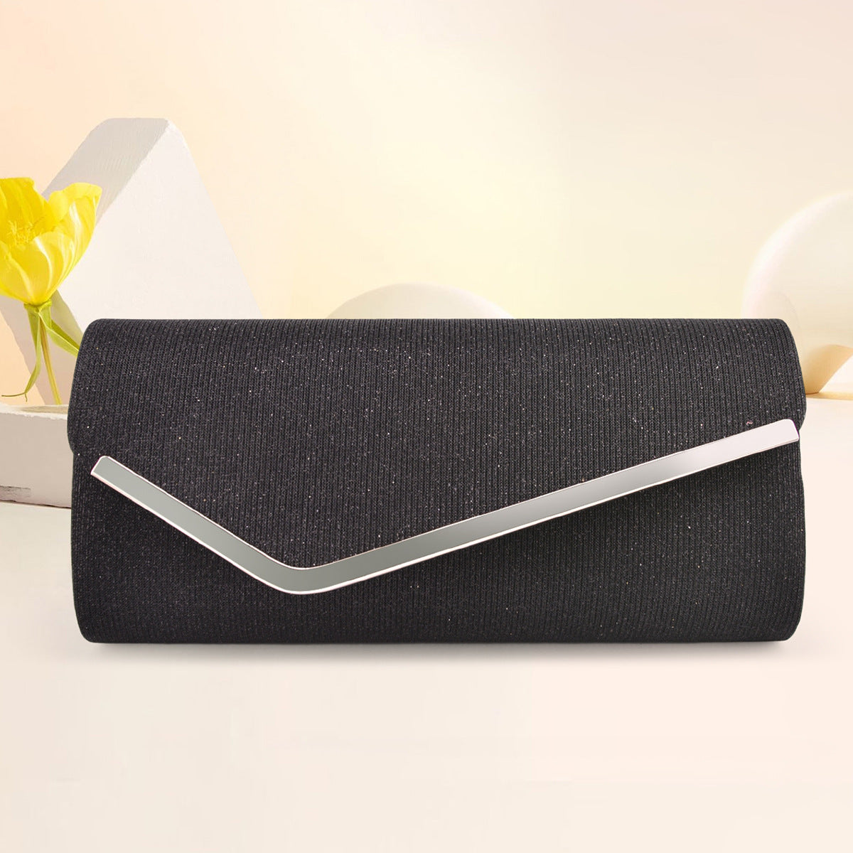 Round bottom metal flap versatile cosmetic bag
