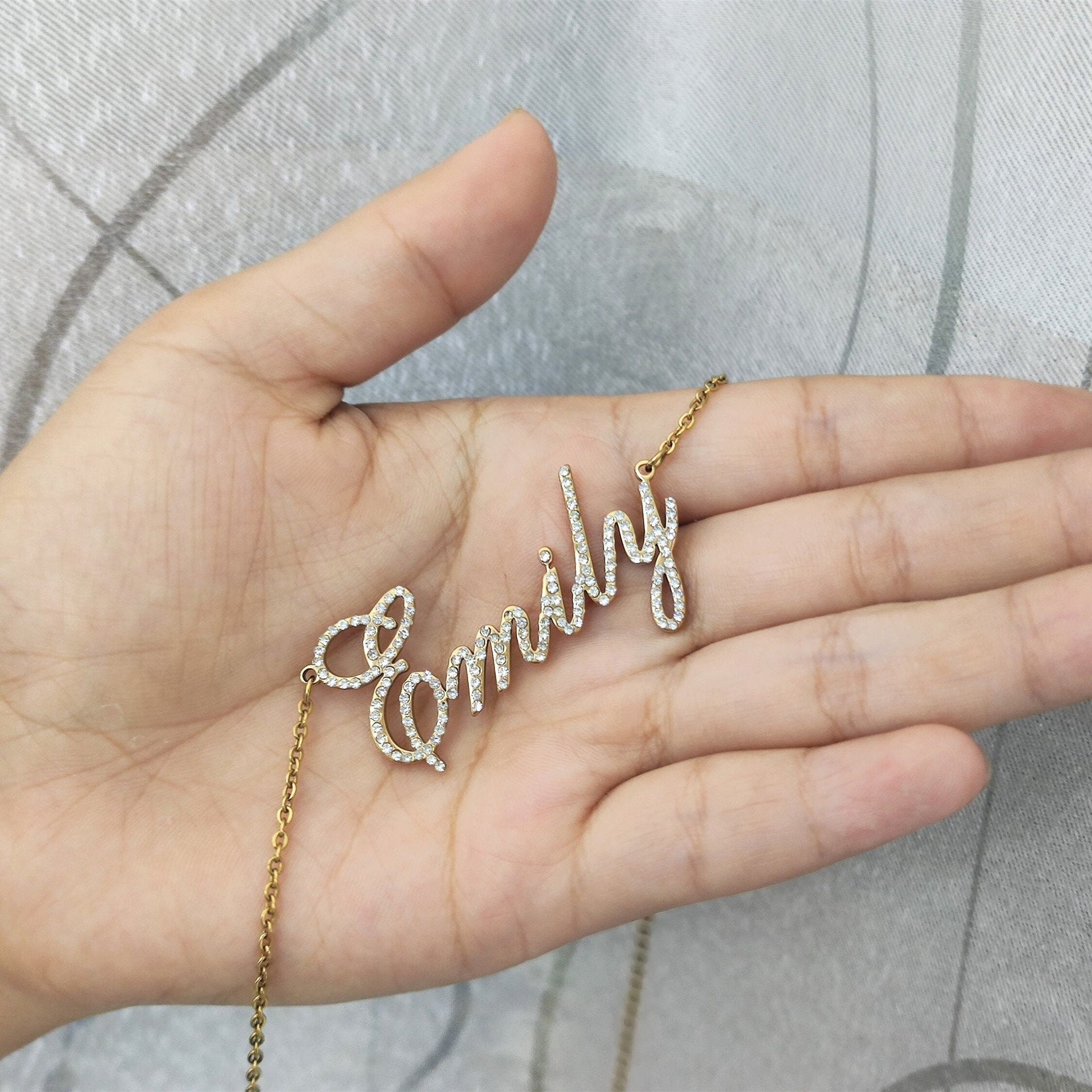 custom diamond name necklace personalized necklace