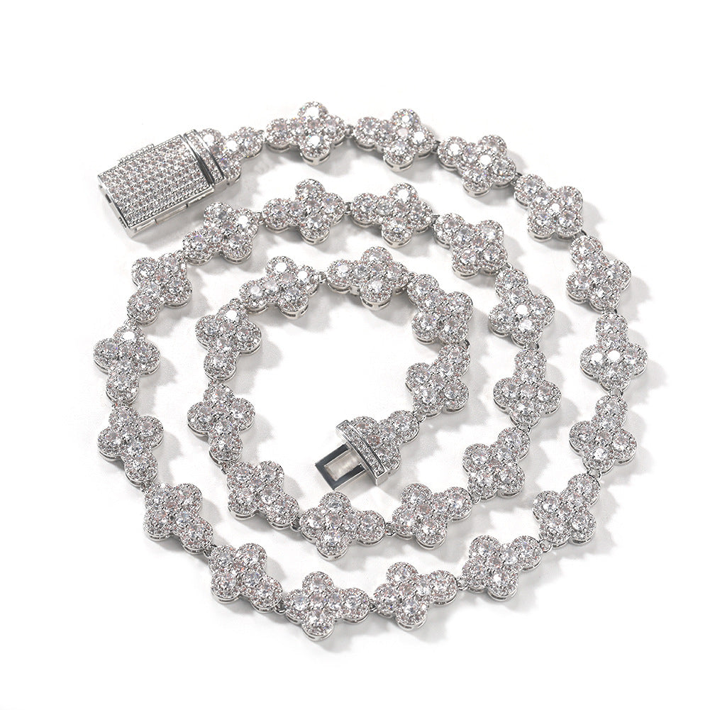 mens gold cross moissanite chain necklace