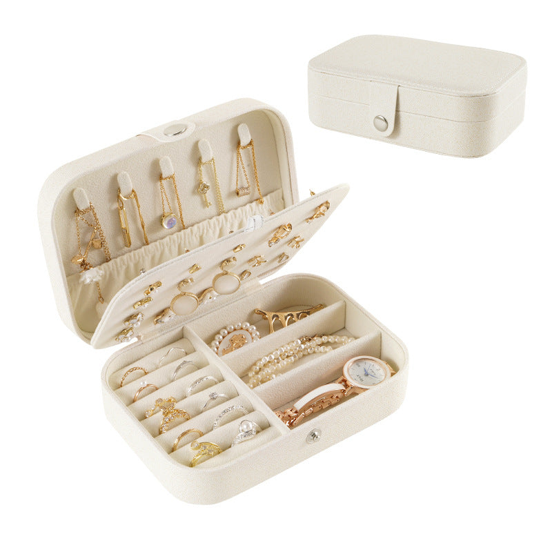 Portable travel girl multi-layer jewelry box