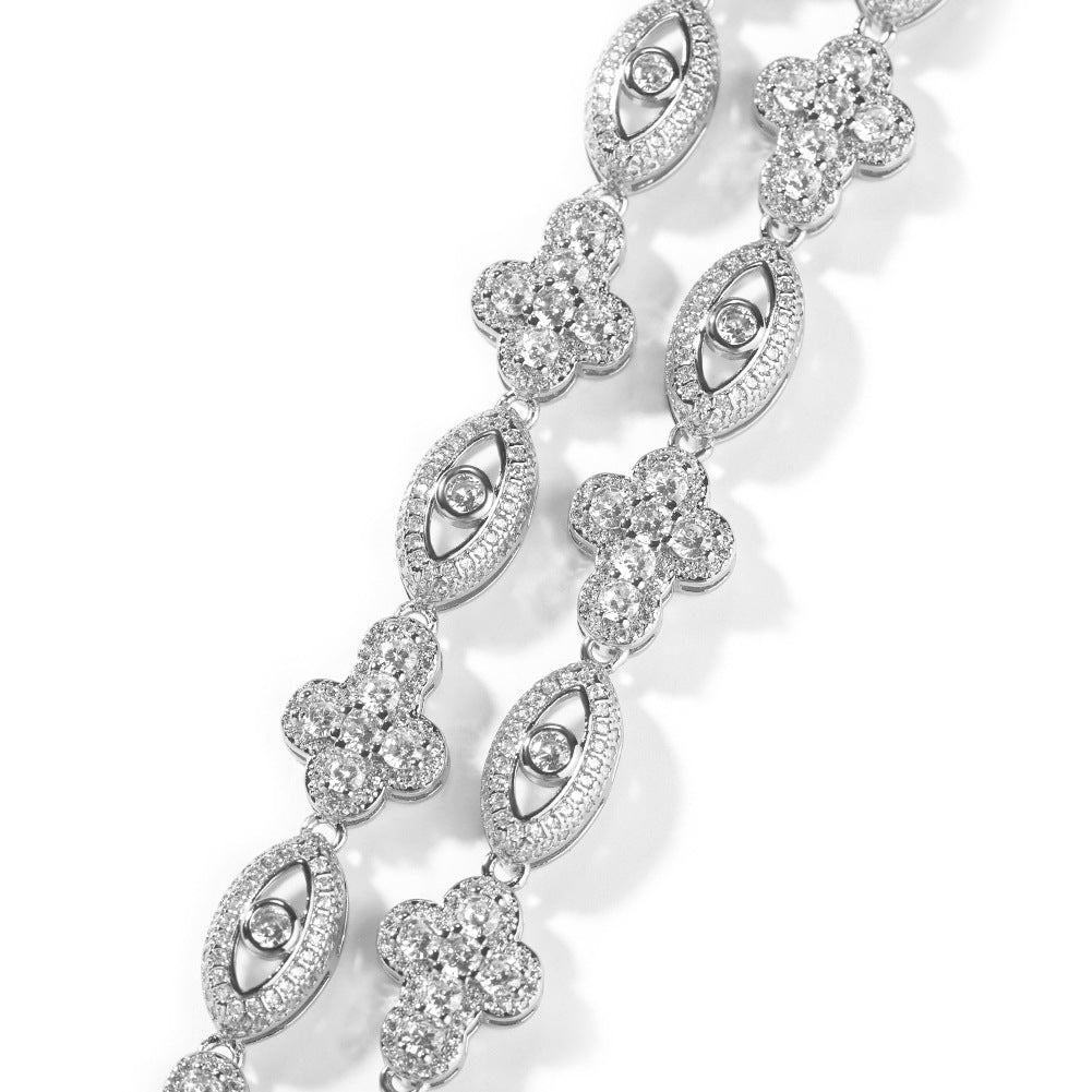 Diamond eye cross high-end feeling necklace