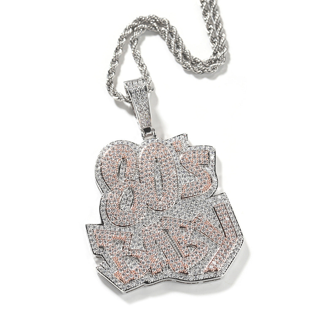 80Sbaby hip-hop diamond necklace