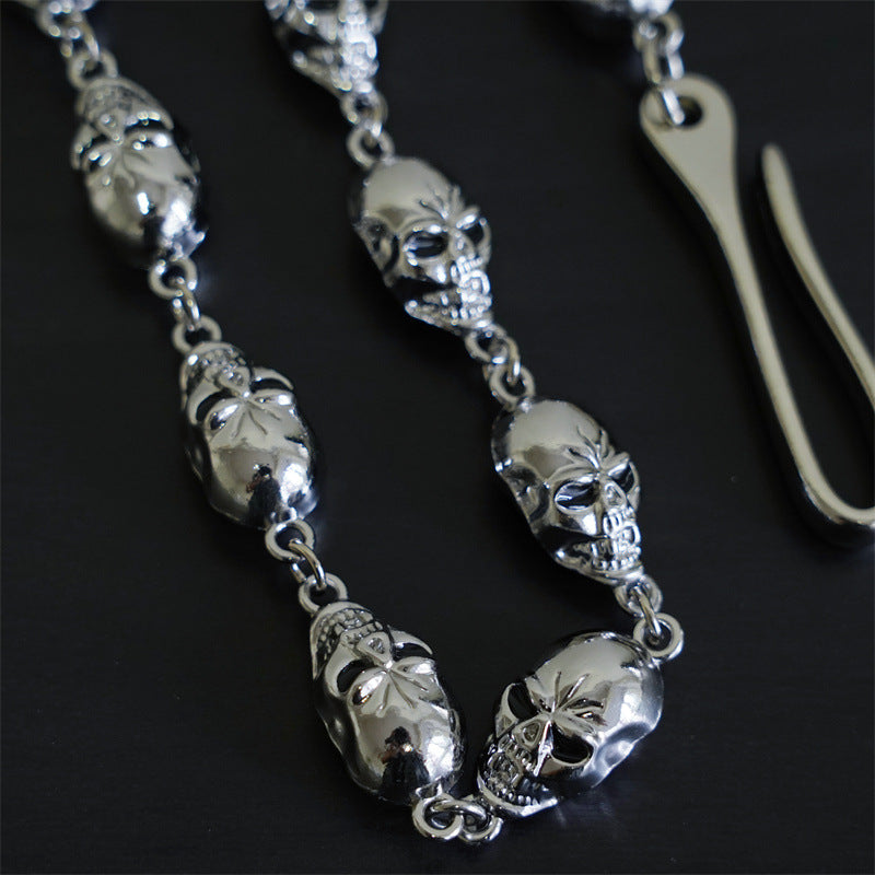Punk metal big ghost head hip-hop pants chain