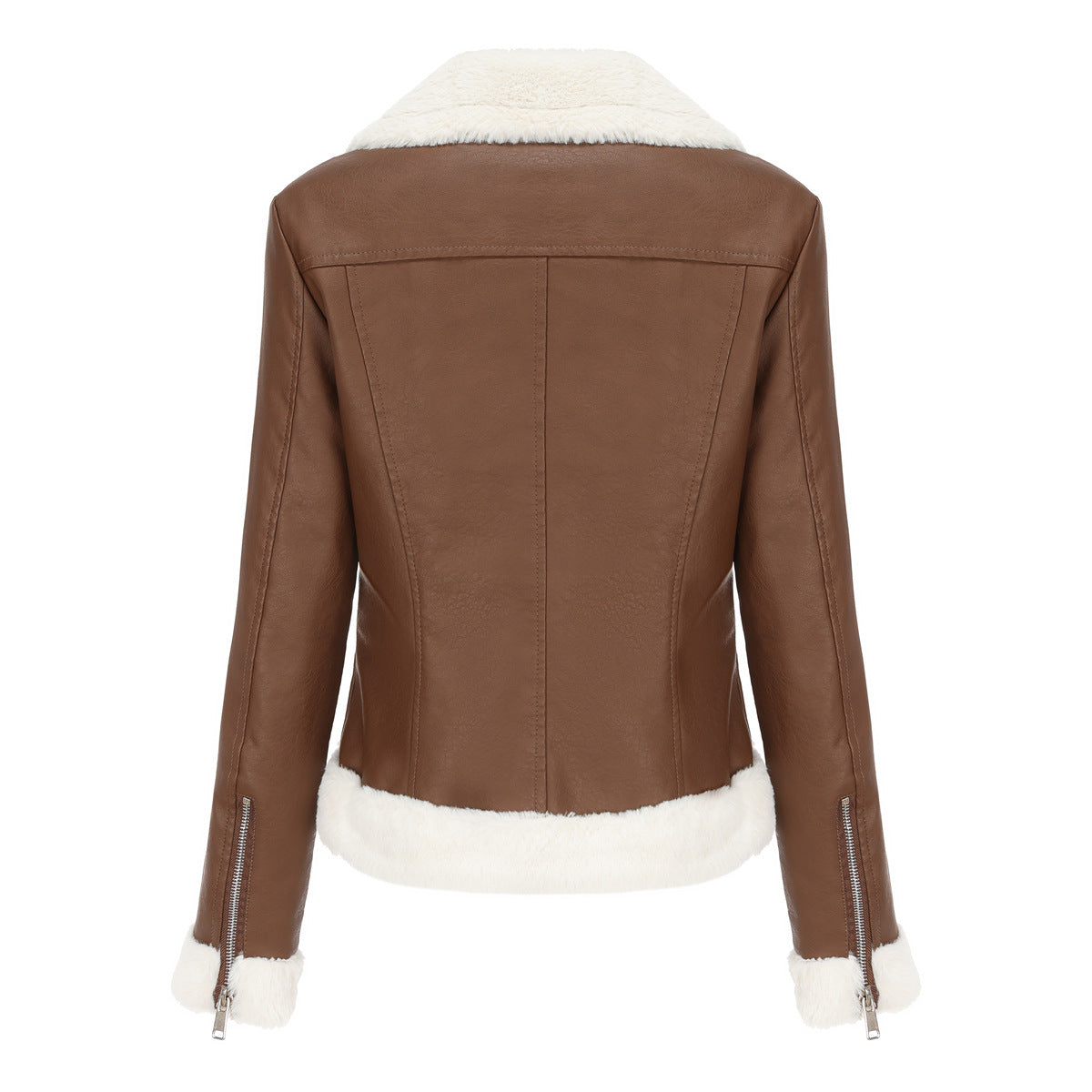 Autumn and winter fleece leather women&