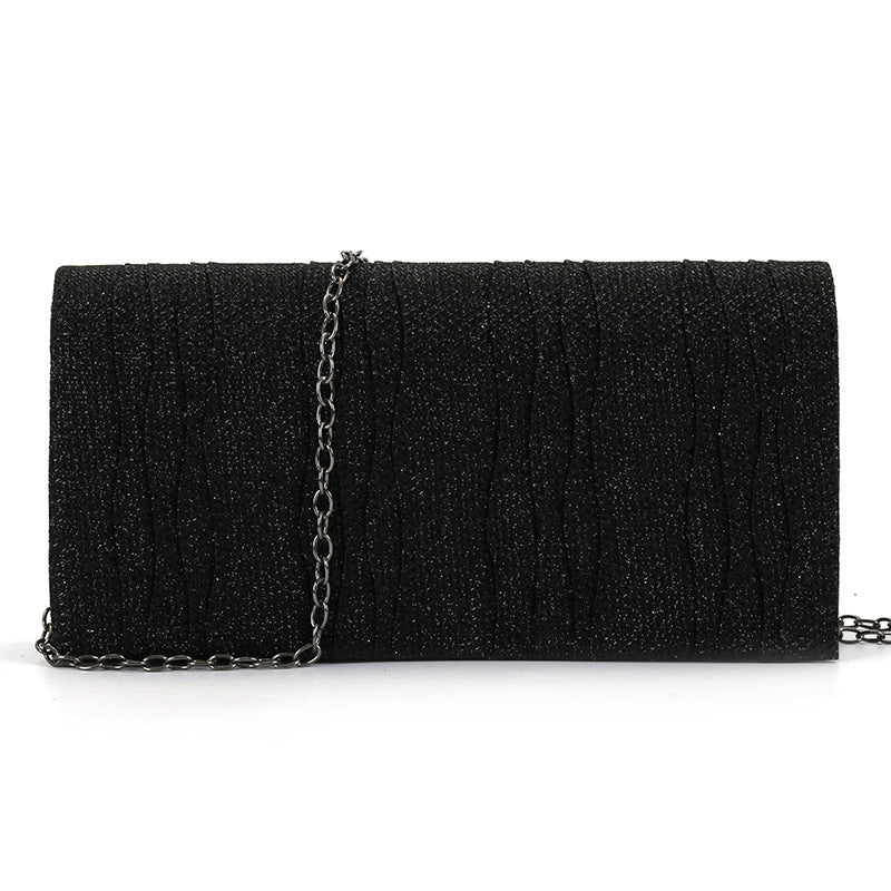 Solid color sequined cosmetics, portable storage clutch