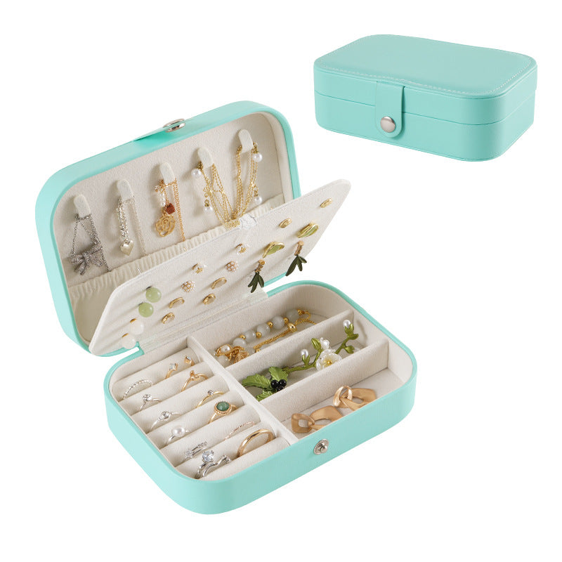 Portable travel girl multi-layer jewelry box