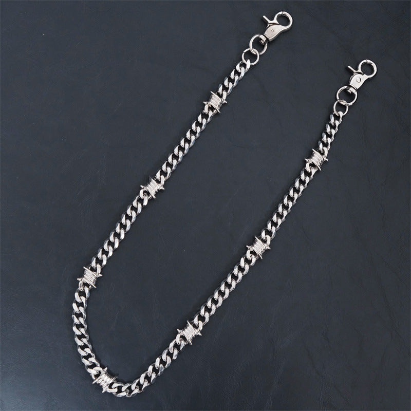Stainless steel thorn titanium steel Cuban chain trouser chain