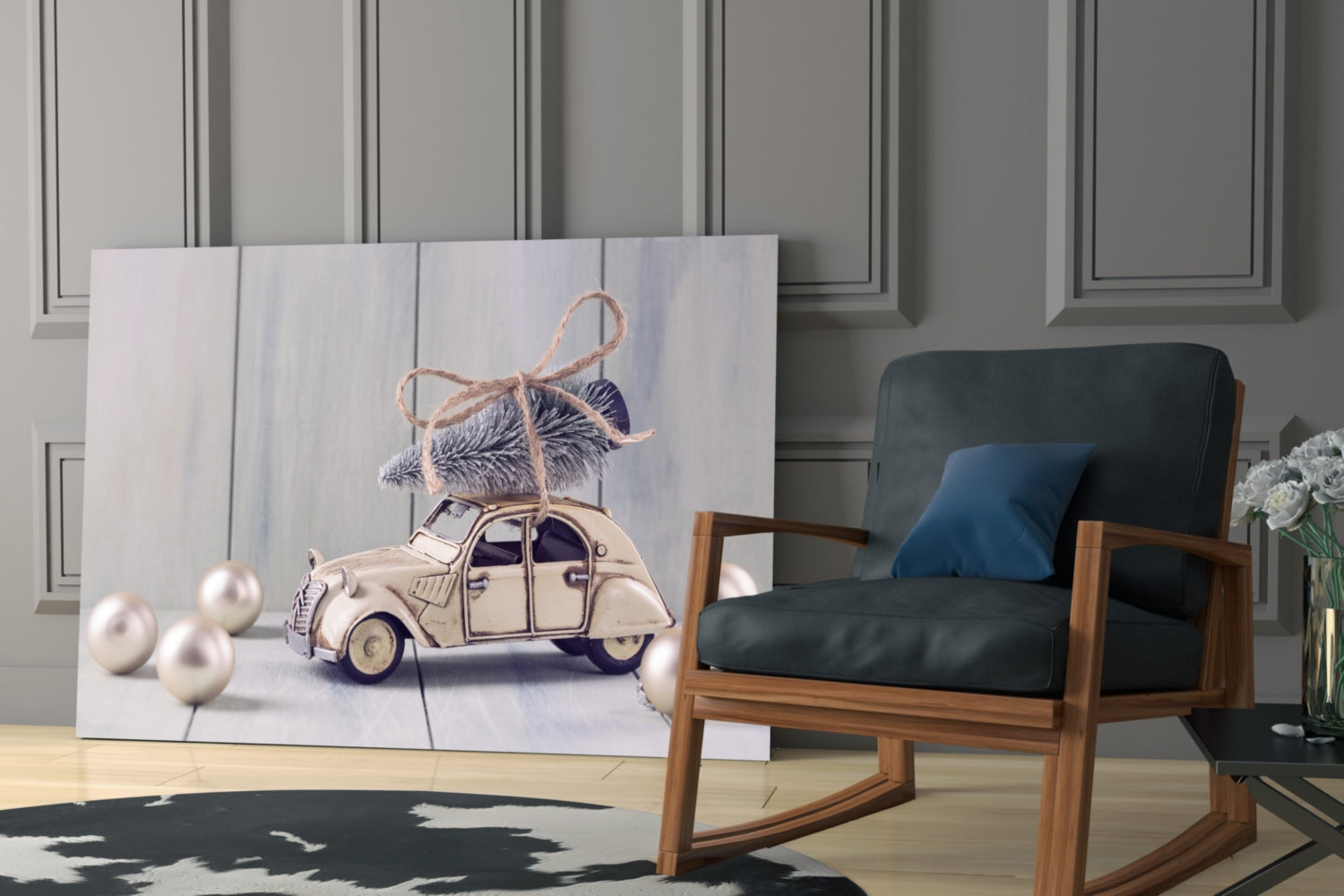Retro French Car Glass Wall Art
