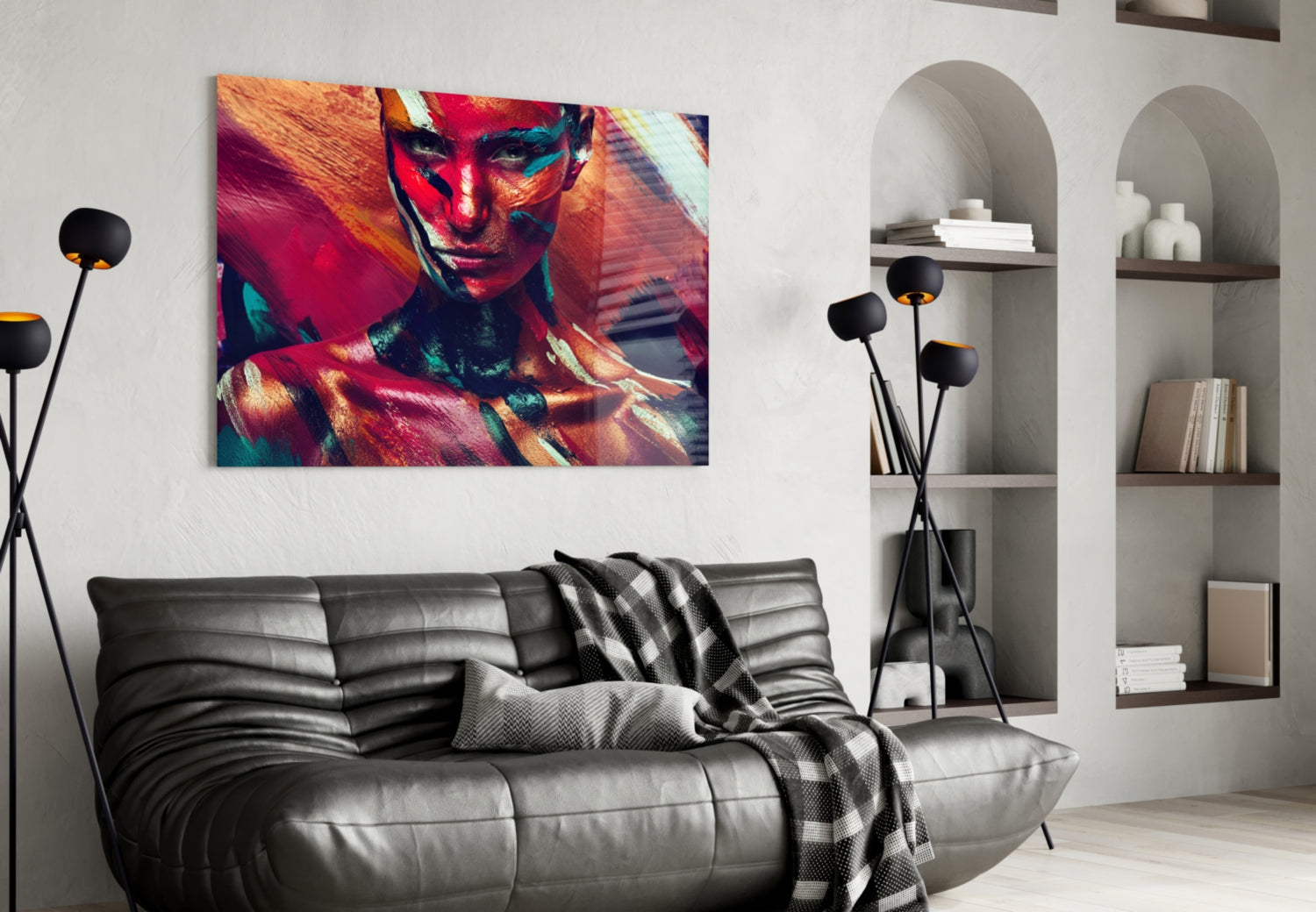 Female Portrait 5 Glass Wall Arts