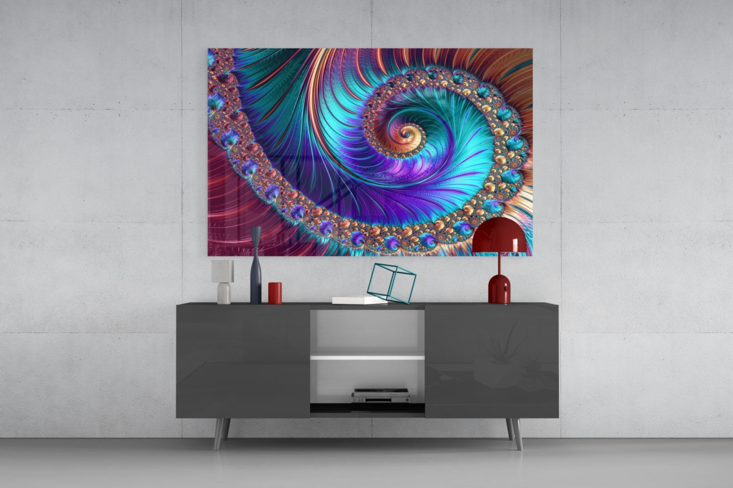 Abstract 2 Glass Wall Arts