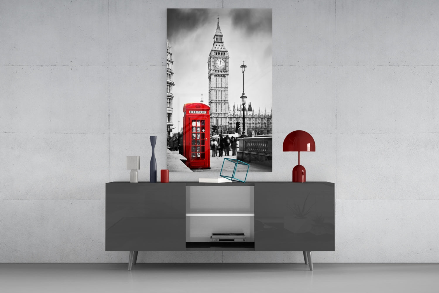 Phone Box Glass Wall Art