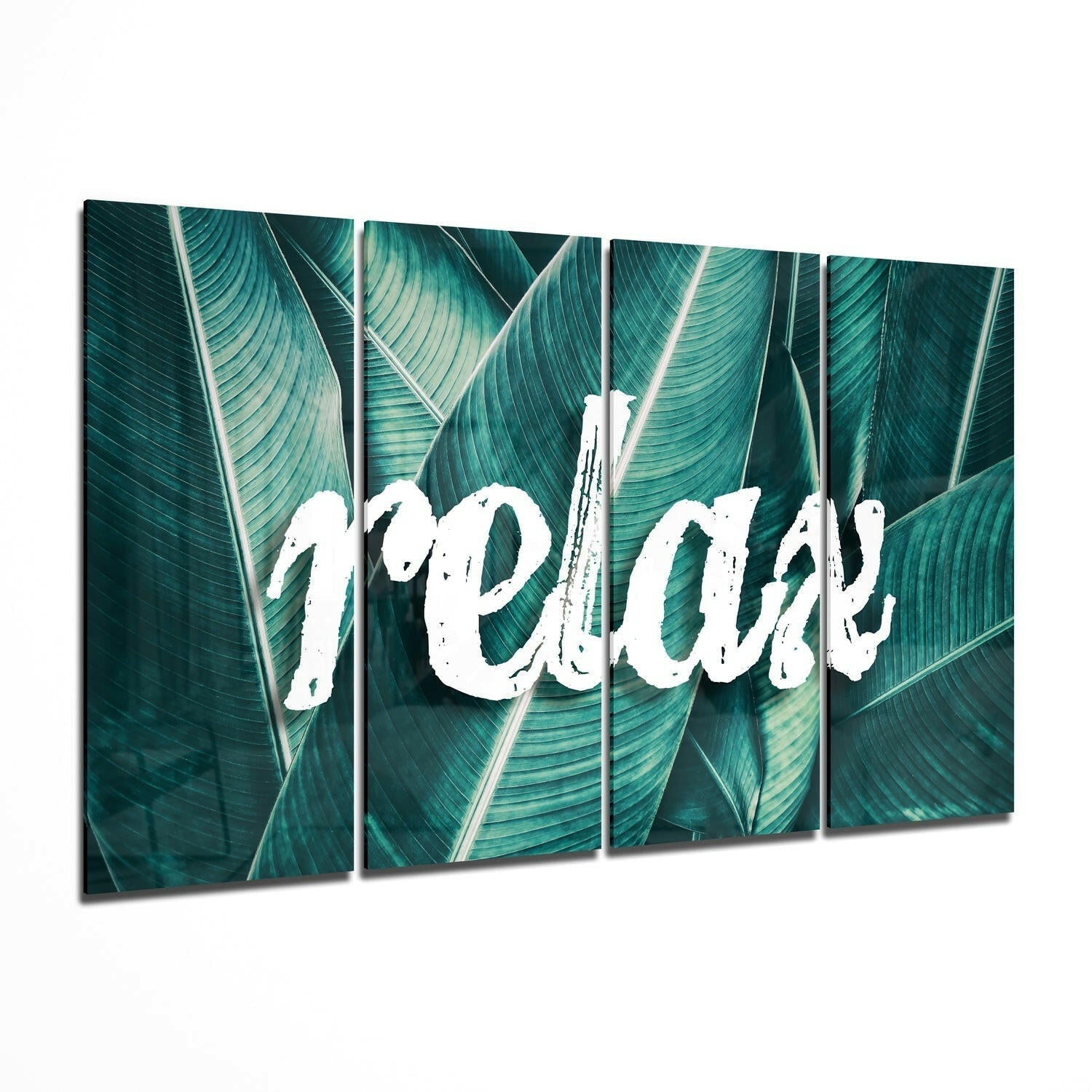 Relax 4 Pieces Mega Glass Wall Art (59"x36")