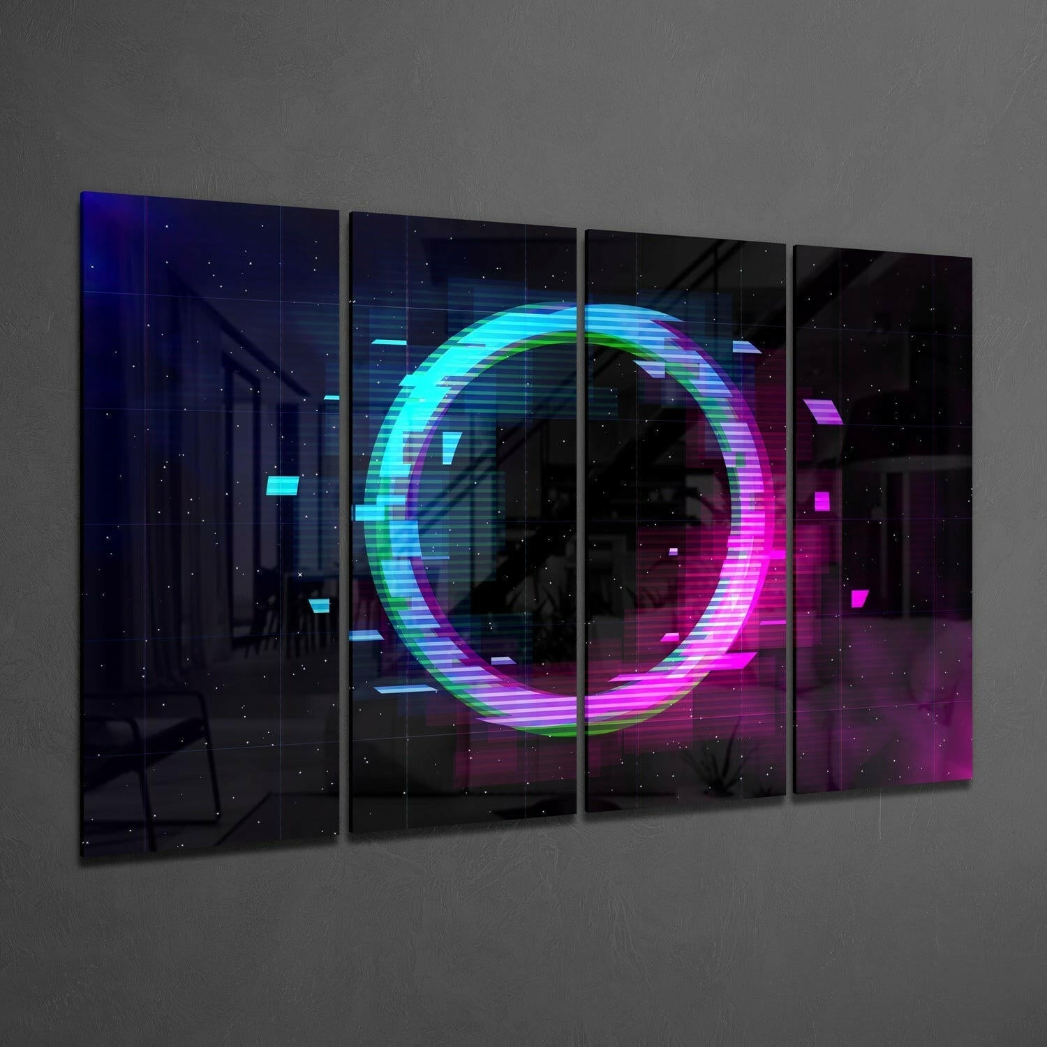 The Gate 4 Pieces Mega Glass Wall Art (59"x36")