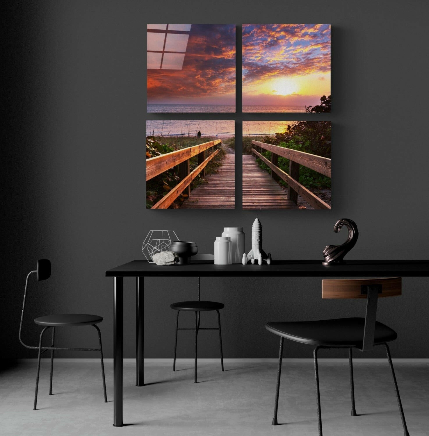 Horizon Line Quadro Glass Wall Art