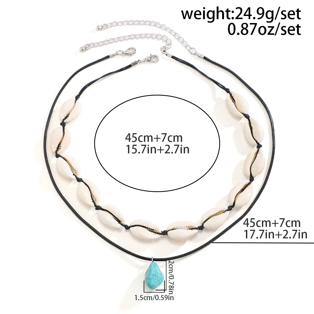Summer Shell Choker With Stone Pendant Necklace