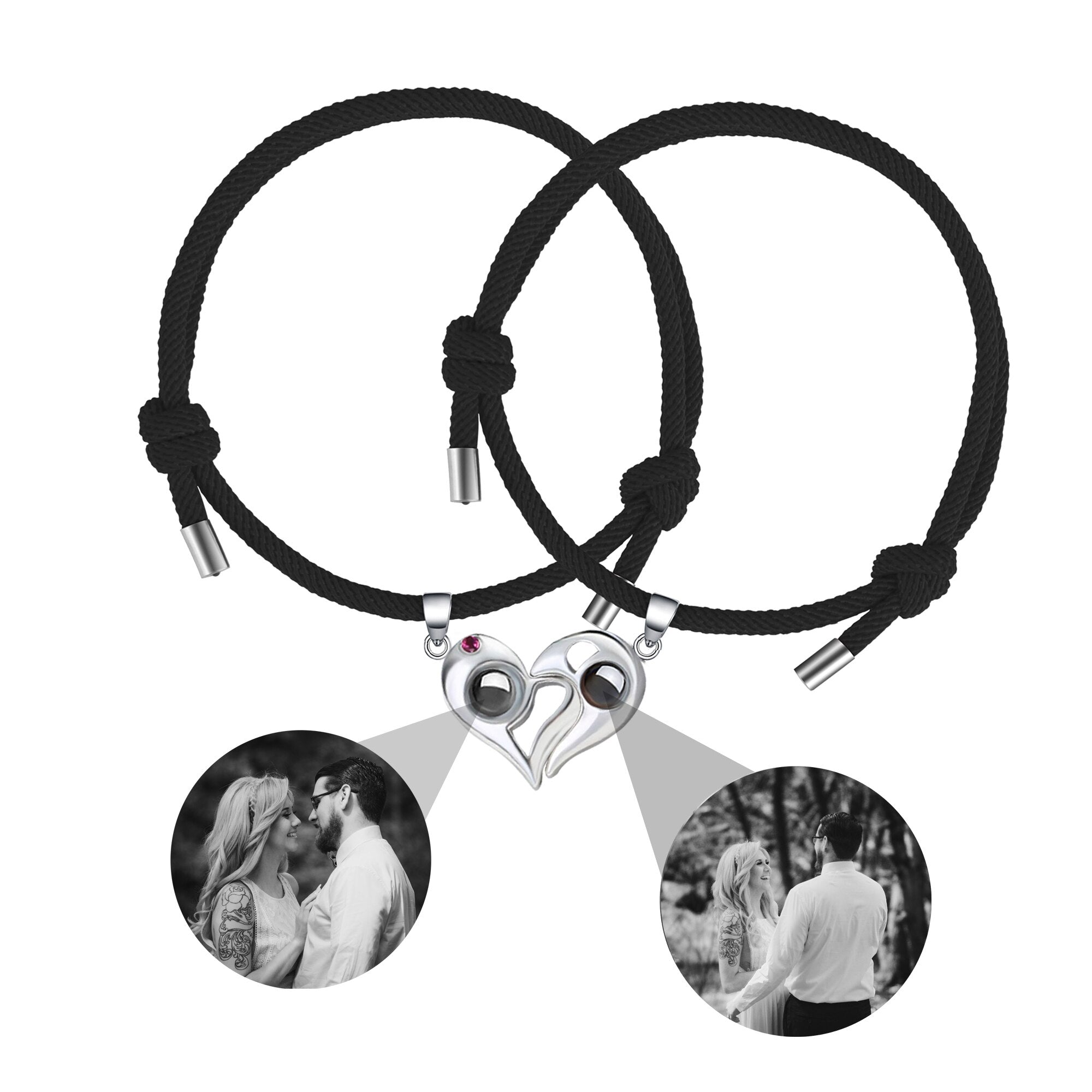 Customizable photo Projection Couple Bracelet Simple Projection Shake Bracelet