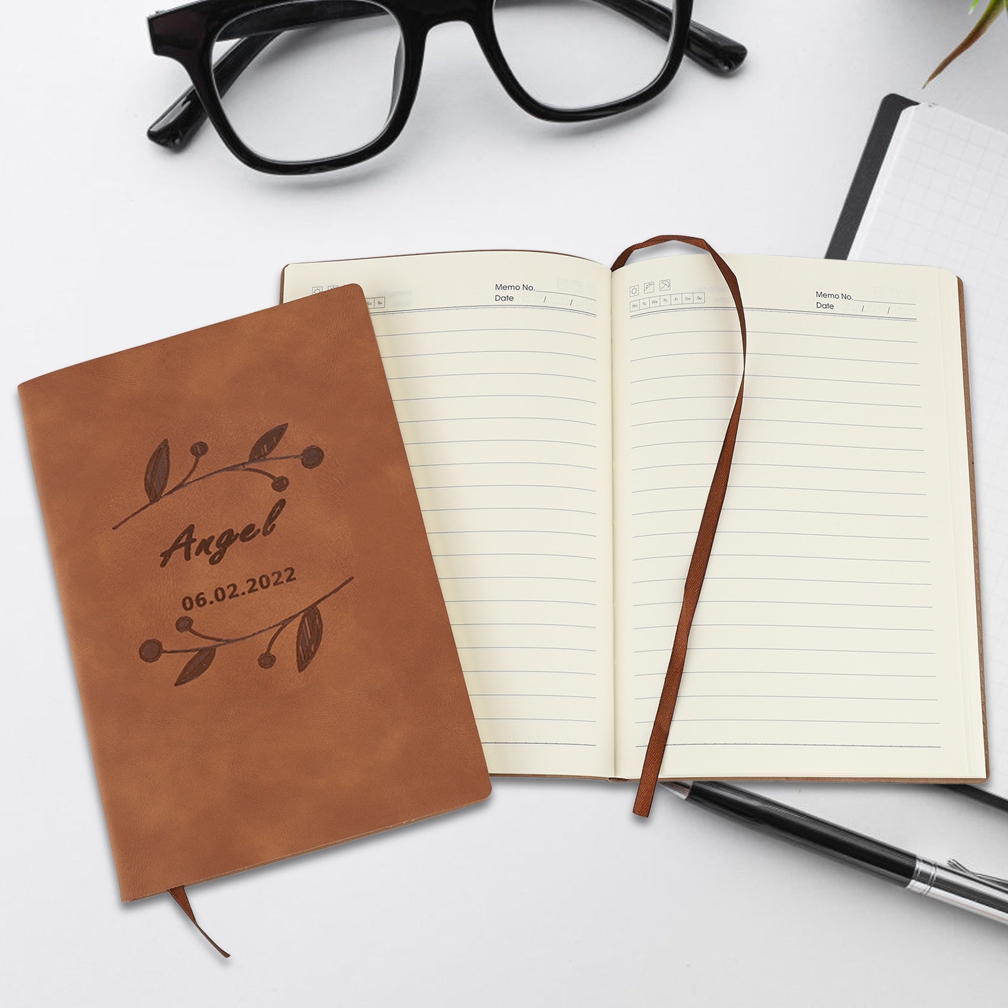 Customized DIY Leather Notebooks Soft Cover Business A5 Journals