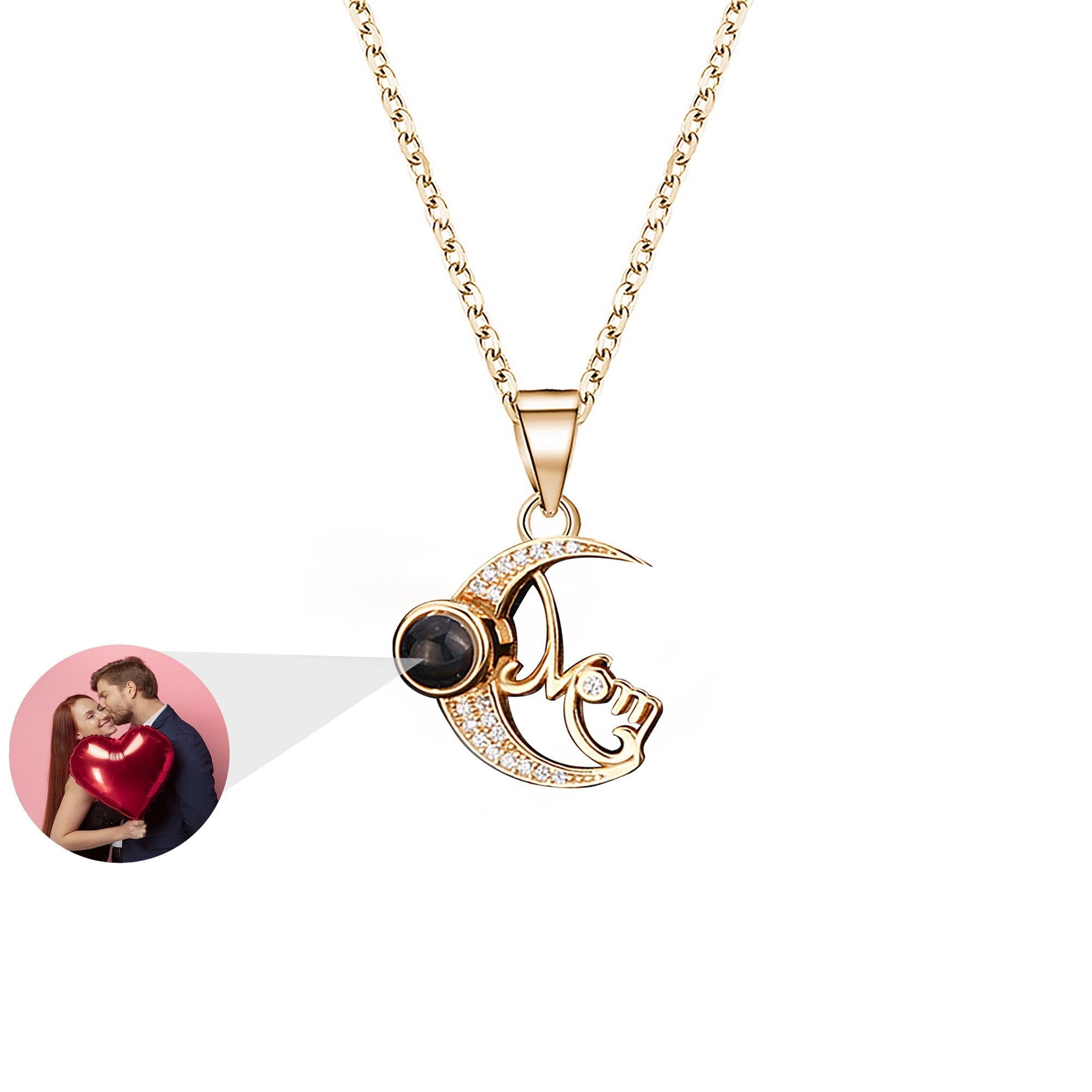 Customizable photo of the moon Projection Necklace Pendant Jewelry