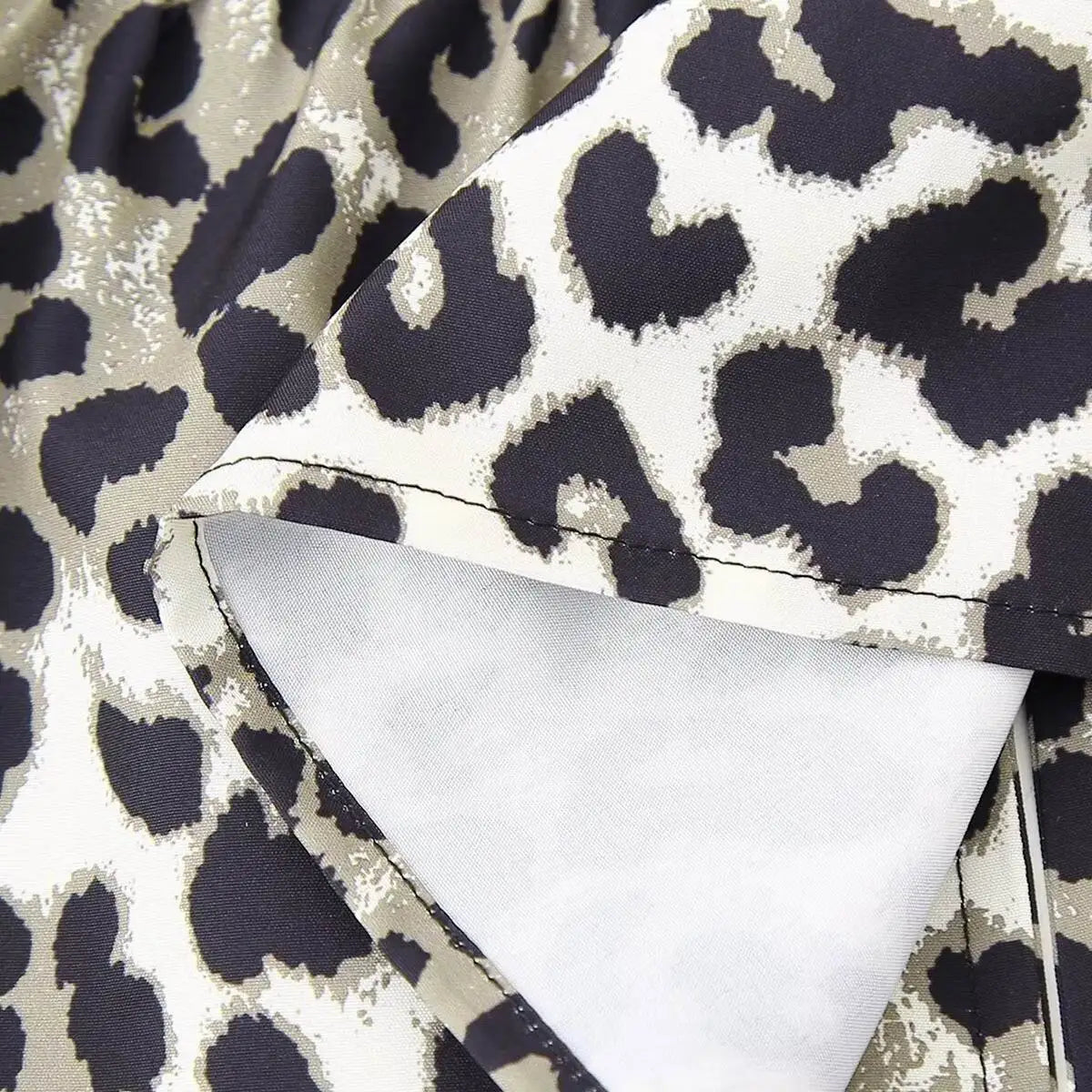 Leopard Blouse Puff Sleeve Crop Top Women&