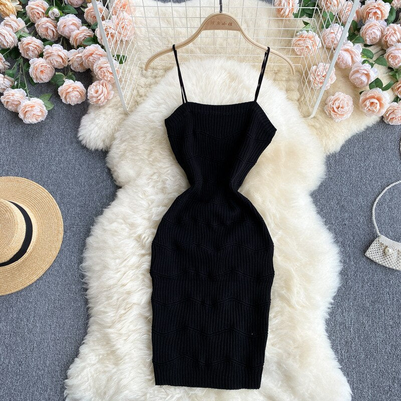 Summer Women Two Piece Set Plaid Long Sleeve Sunscreen Shirt+A-line Knitting Slip Dress