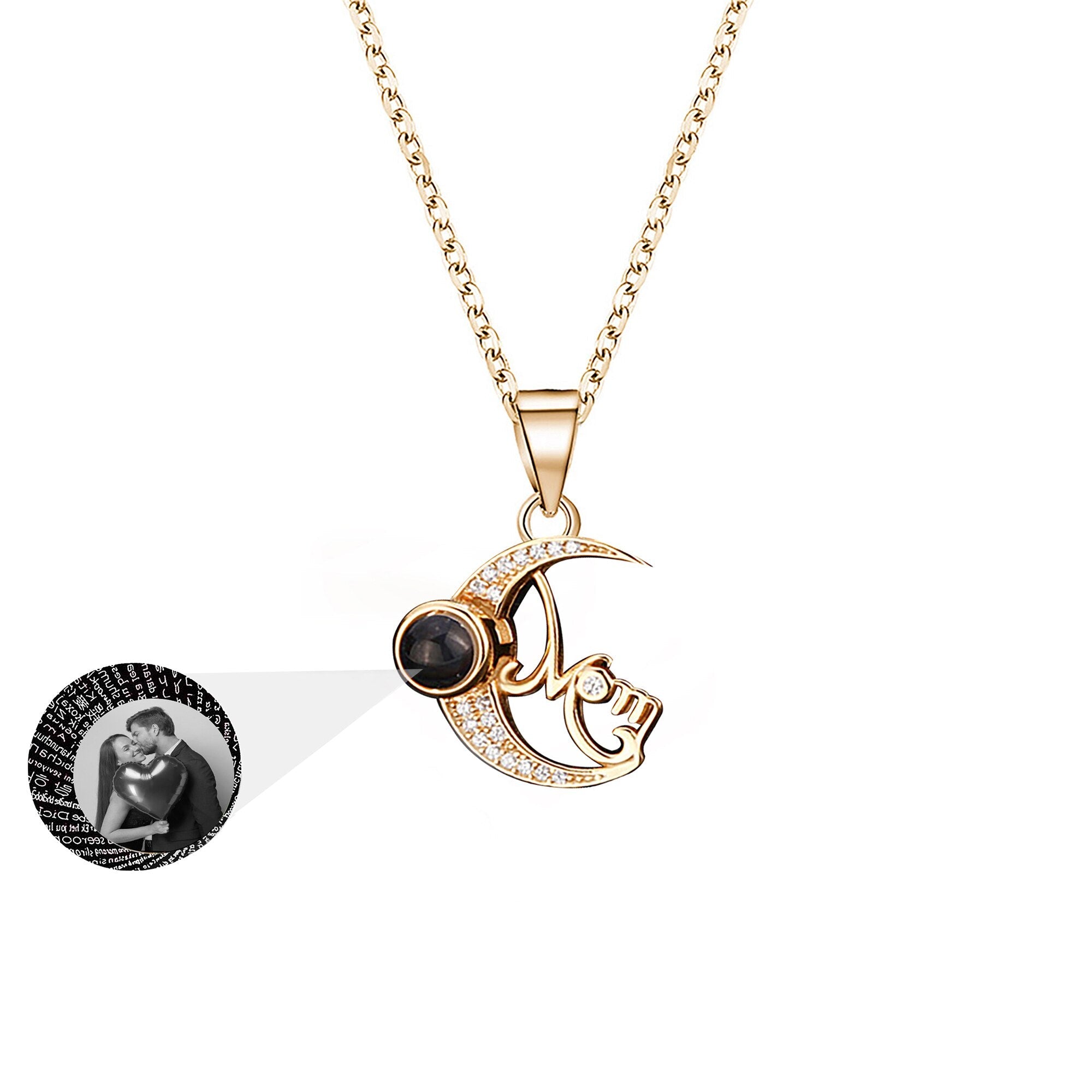Customizable photo of the moon Projection Necklace Pendant Jewelry